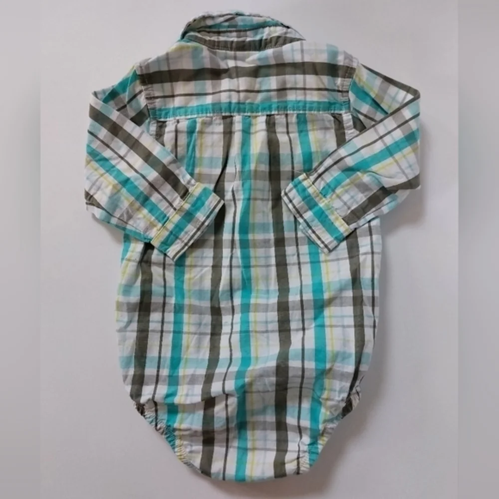 Plaid onesie button down for baby boy 9‎ months carters